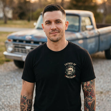 Father of Mayhem Father's Day Gift Tee Casual Fabric Menswear Soft Cozy Retro Style Comfortable Wear T-Shirt