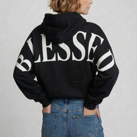 Oversized Blessed Back Print Hoodie & Sweatshirt | USA Printed