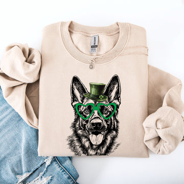 German Shepherd, Adorable Dog, St Patrick's Day, Lucky, Irish Sweatshirt