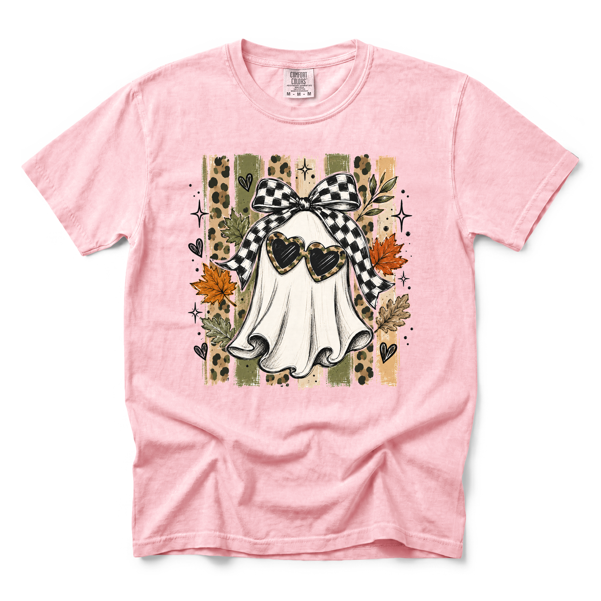 Ghost graphic on Comfort Colors 9018 Youth Midweight Tee in Blossom