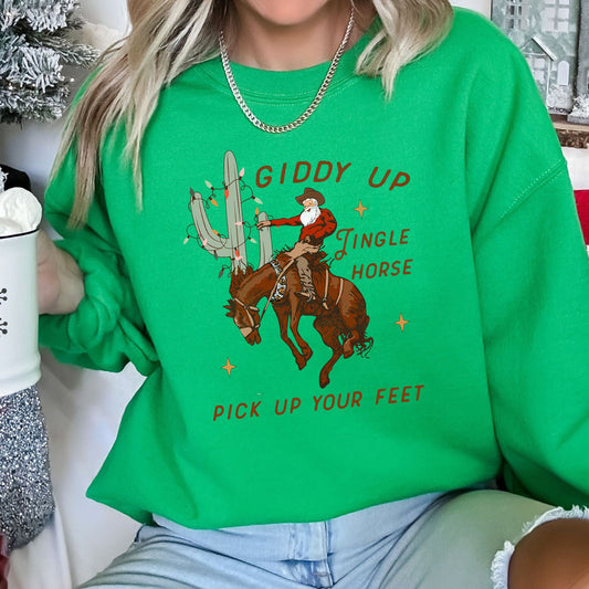 Giddy Up Jingle Horse Cowboy Sweatshirt