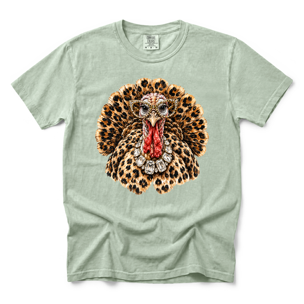 Glam Turkey graphic on Comfort Colors 1717 in Bay