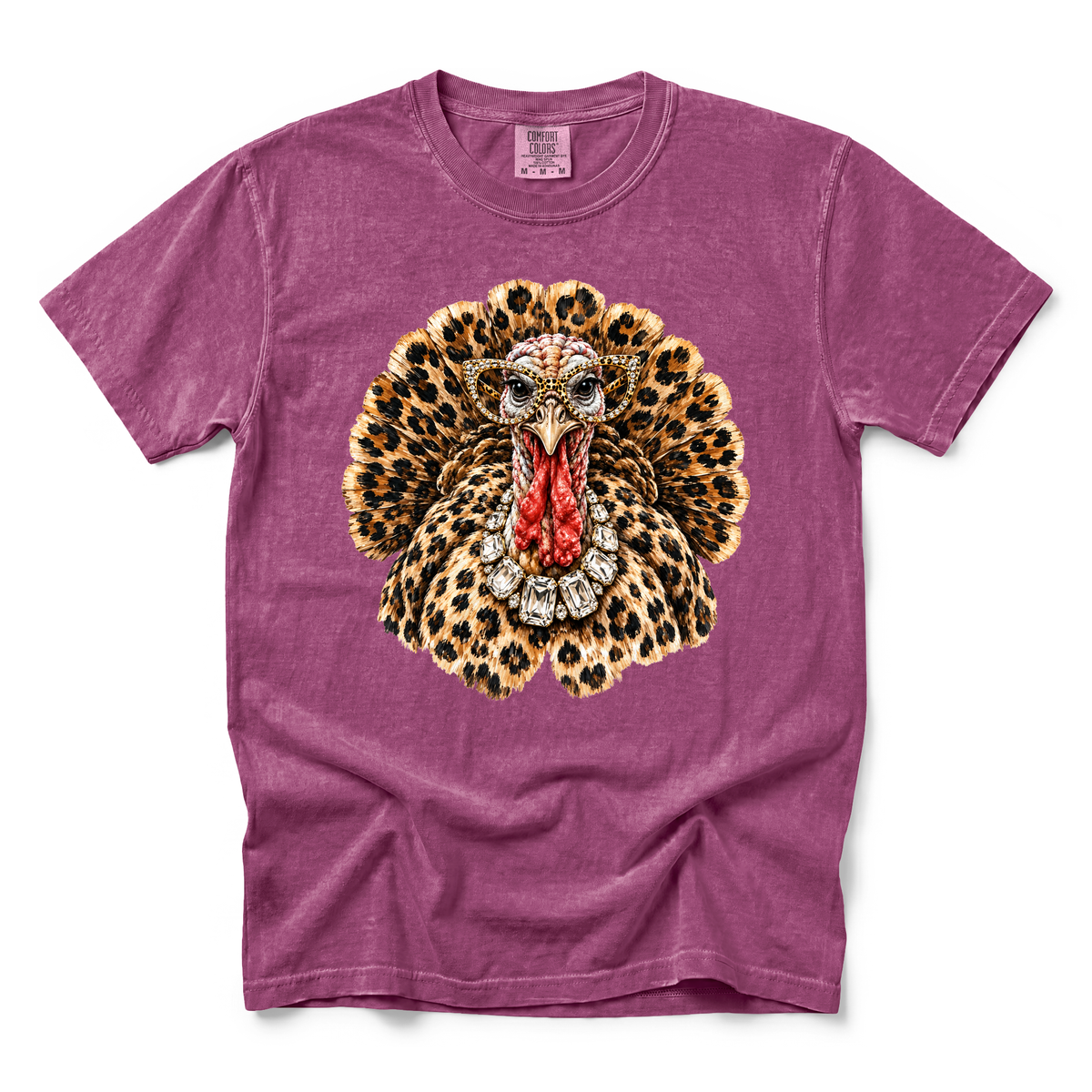 Glam Turkey graphic on Comfort Colors 1717 in Berry