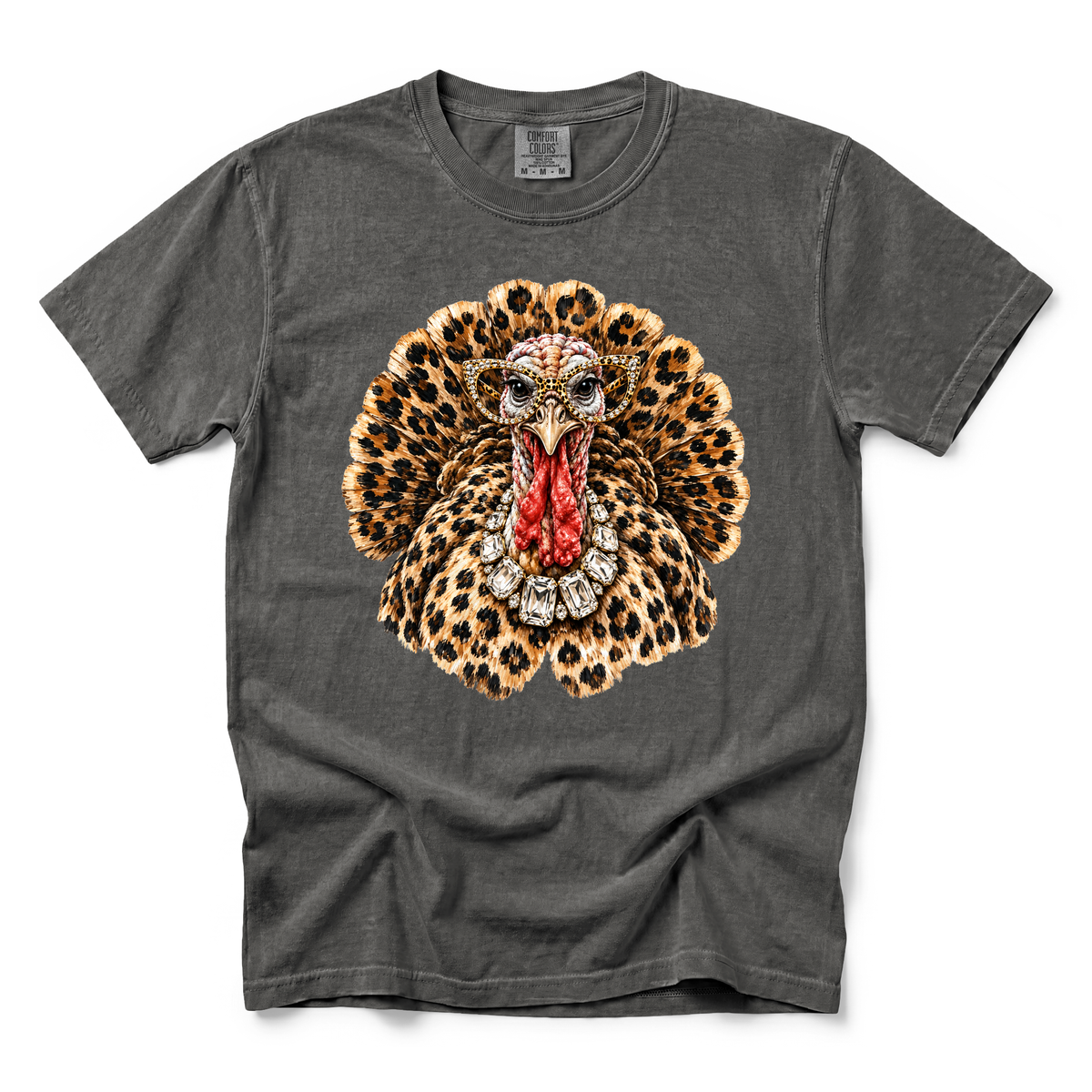 Glam Turkey graphic on Comfort Colors 1717 in Pepper