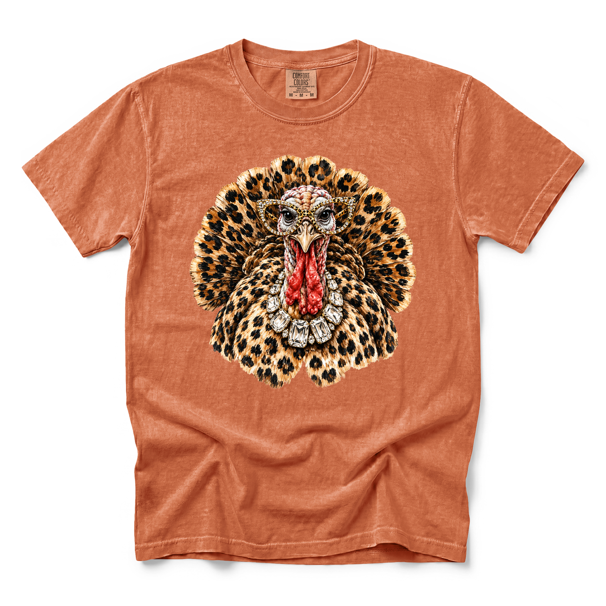 Glam Turkey graphic on Comfort Colors 1717 in Yam