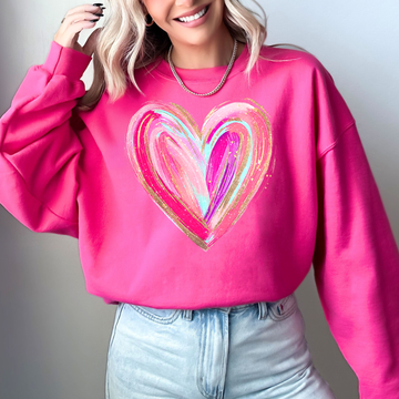 Glittery Brush Stroke Heart, Valentine's Day, Love Sweatshirt