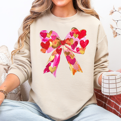 Glittery Heart Ribbon, Love, Valentine's Day Sweatshirt