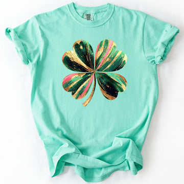 Glittery Shamrock, Real Glitter, St Patrick's Day, Comfort Colors T-Shirt