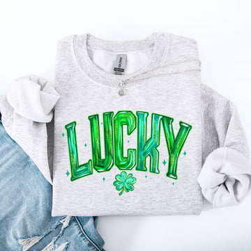 Glittery, Lucky, Colorful, Painted, St Patrick's Day Sweatshirt