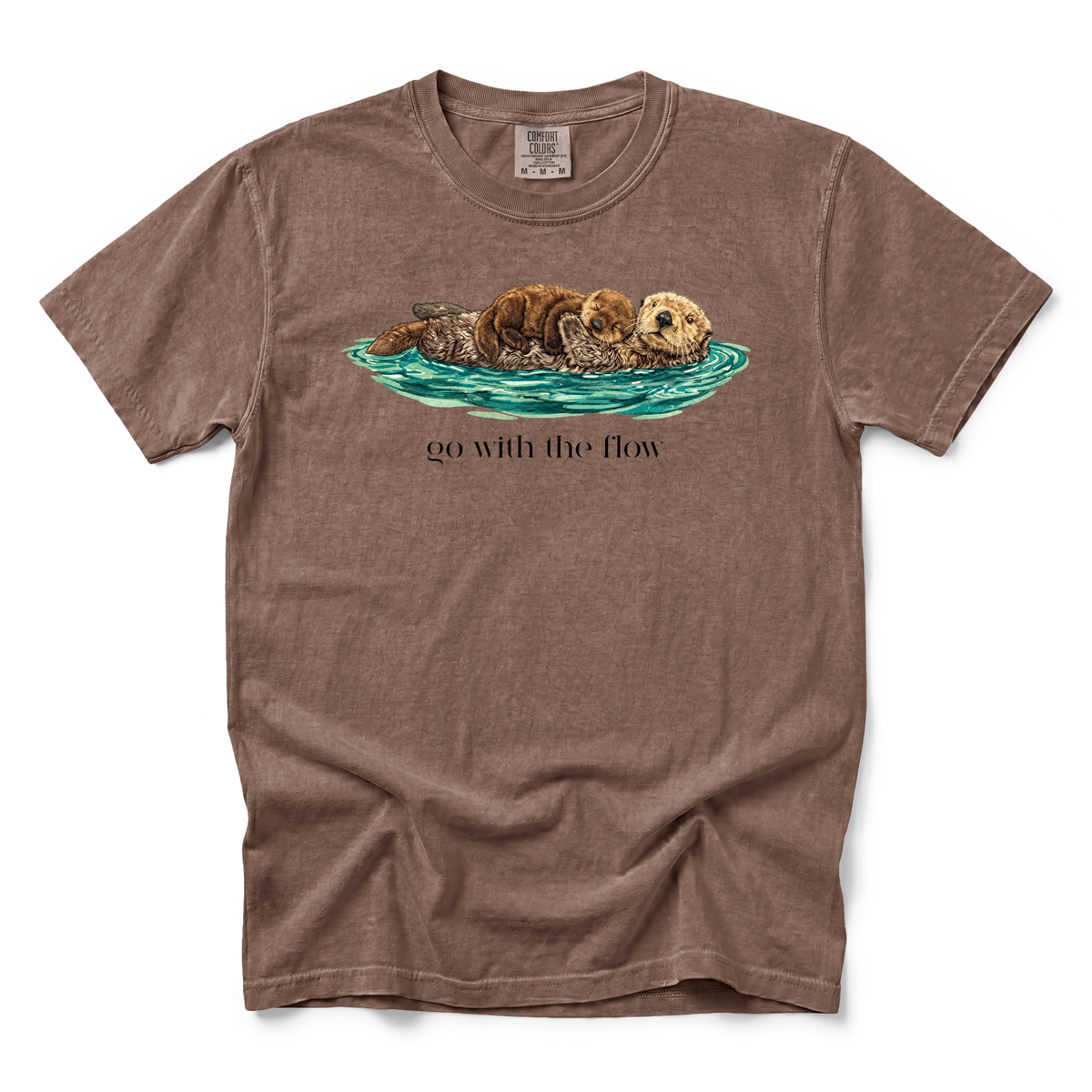 Go With The Flow graphic on Comfort Colors 1717 in Espresso