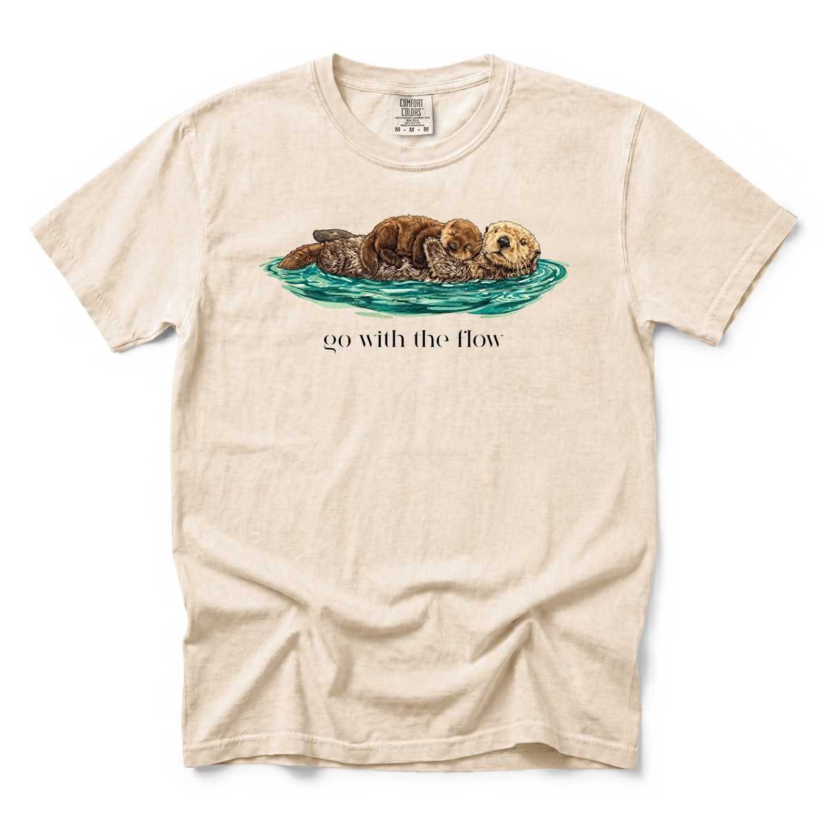 Go With The Flow graphic on Comfort Colors 1717 in Ivory