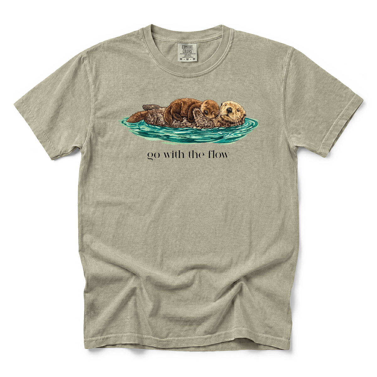 Go With The Flow graphic on Comfort Colors 1717 in Khaki
