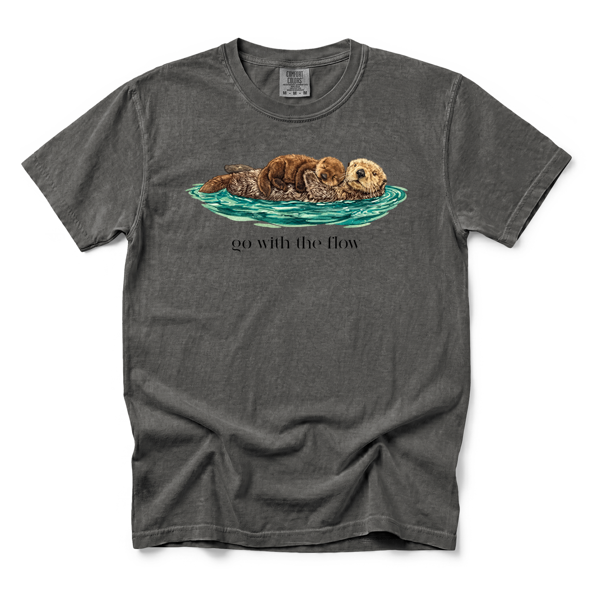 Go With The Flow graphic on Comfort Colors 1717 in Pepper