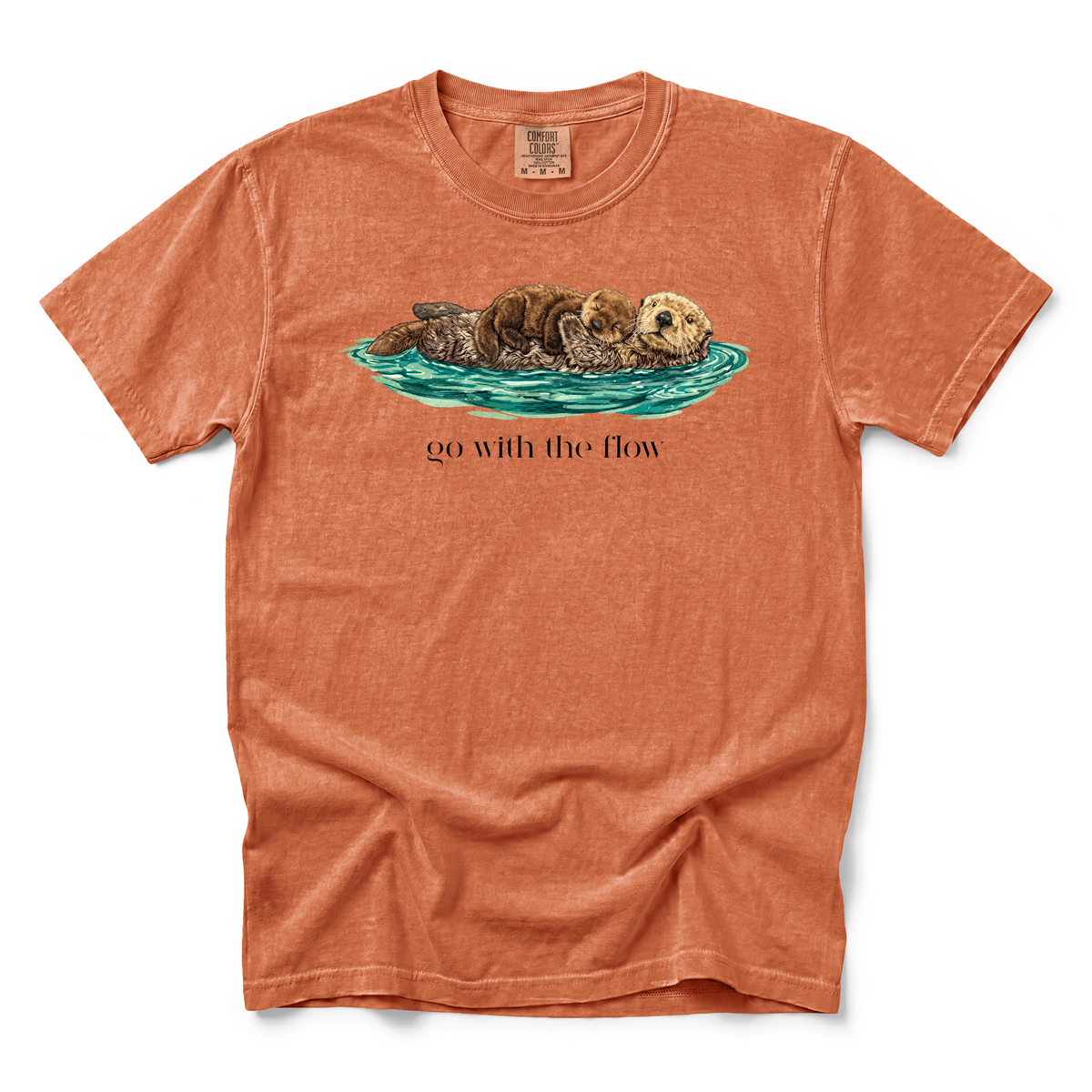 Go With The Flow graphic on Comfort Colors 1717 in Yam