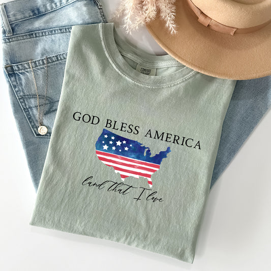 God Bless America, Land That I Love, USA Flag Tshirt