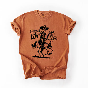 Graveyard Rodeo, Cowboy Skeleton, Halloween, Comfort Colors T-Shirt