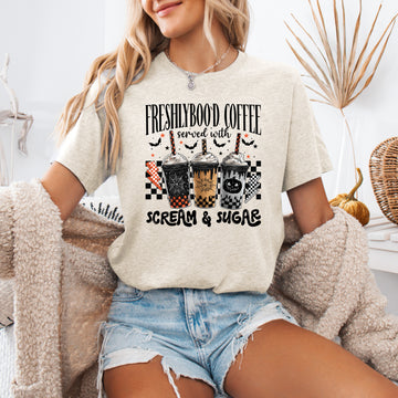 Halloween Coffee, Freshly Boo'd, Cute, Witch, Spooky, Tshirt