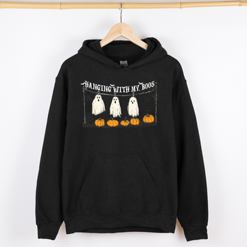 Hanging With My Boos, Ghosts, Halloween, Funny, Pumpkins, Graphic Hoodie, Hooded Sweatshirt