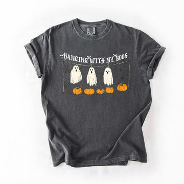 Hanging With My Boos, Ghosts, Halloween, Funny, Pumpkins, Comfort Colors T-Shirt