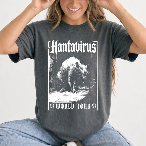 Hantavirus World Tour, Rat Disease, Pandemic Funny, Death, Grunge, Y2K Meme Gift, Comfort Colors T-Shirt