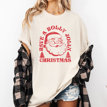 Have A Holly Jolly Christmas, Classic Retro Santa, Winter, Xmas Tshirt Comfort Colors T-Shirt