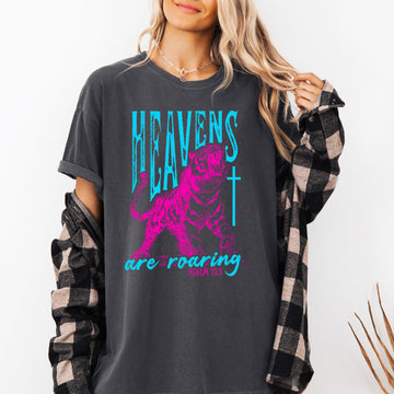 Heavens Are Roaring, Tiger, Faith, Gospel, Christian Comfort Colors T-Shirt