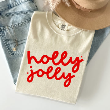 Holly Jolly, Retro Christmas, Classic, Winter, Santa, Xmas Tshirt Comfort Colors T-Shirt