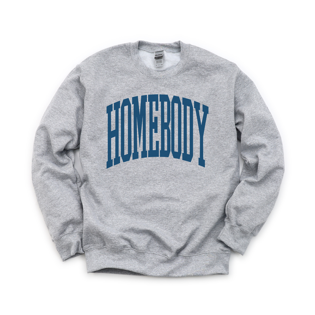 Homebody Text graphic on Gildan 18000 in Sport Grey