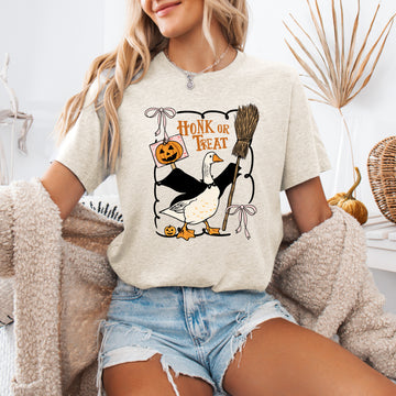 Honk or Treat, Cute Goose, Halloween, Witch, Tshirt