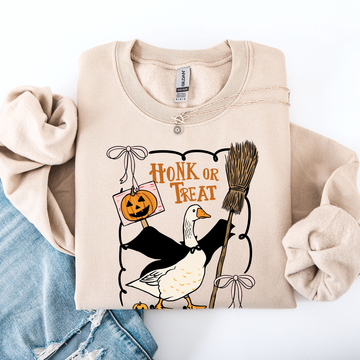 Honk or Treat, Cute Goose, Halloween, Witch Sweatshirt