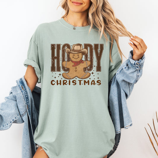 Howdy Christmas, Gingerbread Man, Cowboy Tshirt