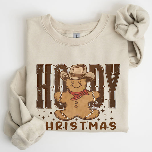 Howdy Christmas, Gingerbread Man, Cowboy Sweatshirt