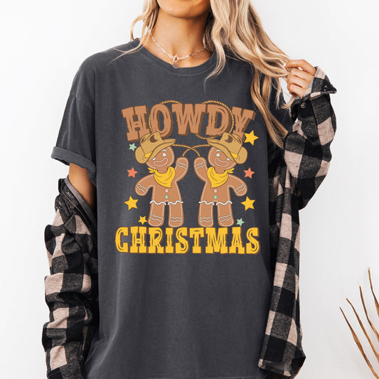 Howdy Christmas, Gingerbread Men, Western, Cowboy Tshirt