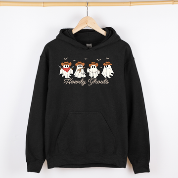 Howdy Ghouls, Cowboy Ghosts, Western, Halloween, Graphic Hoodie, Hooded Sweatshirt