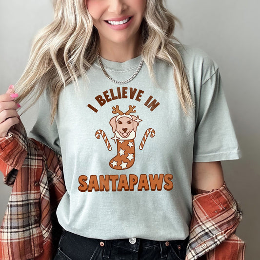 I Believe In Santa, Dog Lover, Pets, Christmas, Comfort Colors, Tshirt