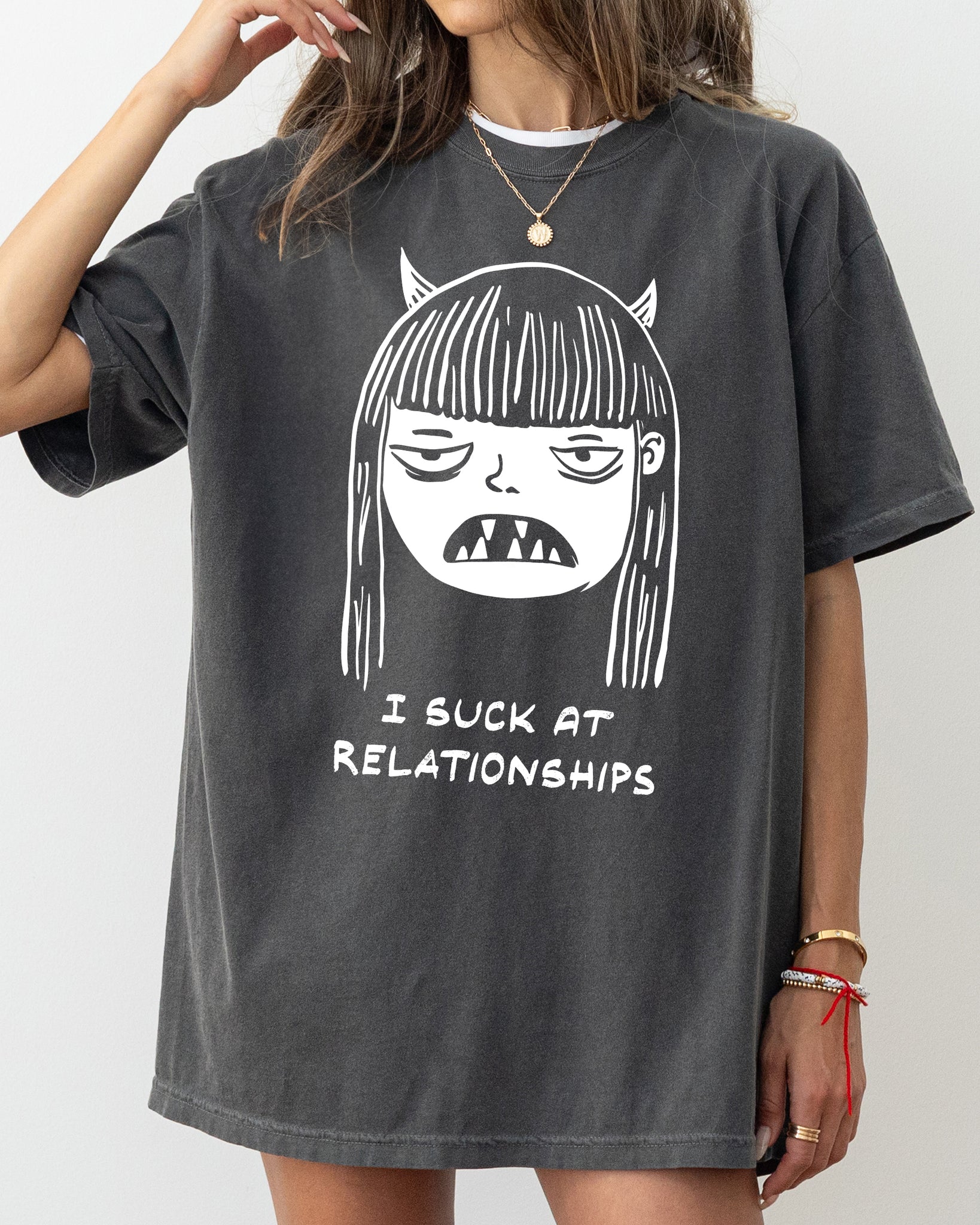I Suck At Relationships, Witch, Aesthetic, Love Life, Funny, Meme, Halloween, Spooky, Costume, Skeleton Tshirt Comfort Colors T-Shirt
