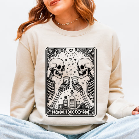 Intoxicologist, Funny Tarot, Drinking, Party, Bar, Club Sweatshirt