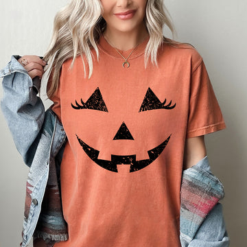 Jack-O-Lantern, Girl Pumpkin, Cute, Halloween, Spooky, Trick Or Treat Costume, Witch Shirt Comfort Colors T-Shirt