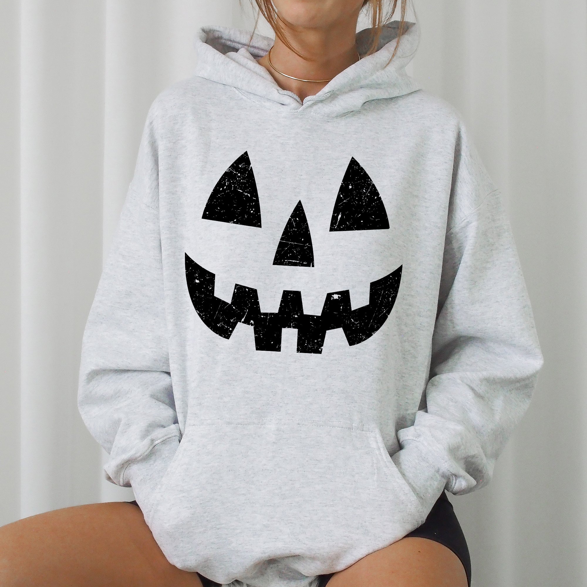 Jack O Lantern Pumpkin Cute Halloween Spooky Trick Or Treat Costume Witch Hoodie Hooded Sweatshirt