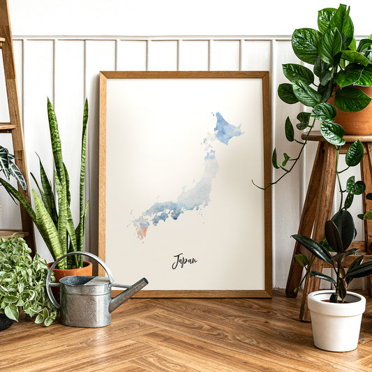 Japan Watercolor Map