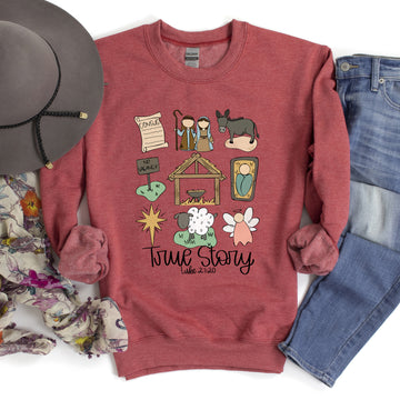 Jesus, True Story Christmas Sweatshirt