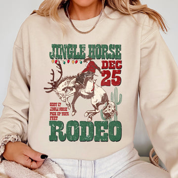 Jingle Horse Rodeo, Christmas, Cowboy, Horse, Country, Western, Santa, Xmas Sweatshirt