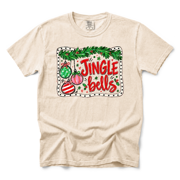 Jingle Bells graphic on Comfort Colors 1717 in Ivory
