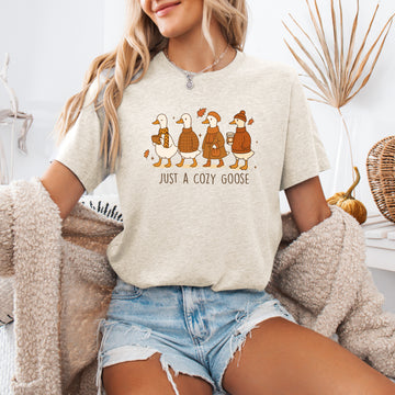 Just A Cozy Goose, Cute, Autumn, Fall, Pumpkin Spice, Tshirt