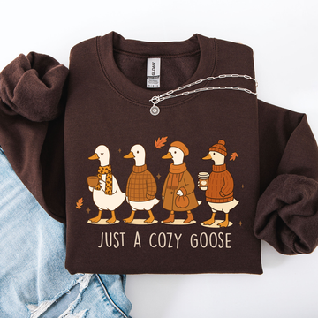 Just A Cozy Goose, Cute, Autumn, Fall, Pumpkin Spice Sweatshirt
