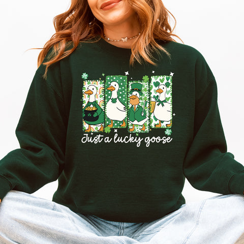 Just A Lucky Goose, Funny, St Patrick's Day Party Sweatshirt