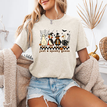 Just A Spooky Goose, Checkered, Halloween, Spooky, Tshirt