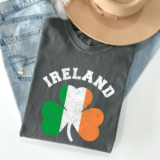 Ireland Shamrock, Flag, Vintage St Patrick's Day Comfort Colors Tshirt