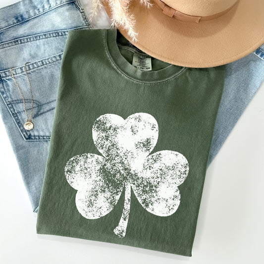Vintage Shamrock, St Patrick's Day Comfort Colors Tshirt