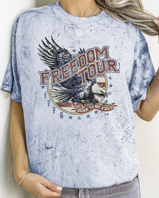 Freedom Tour, America, 1776, Flag, Fighter Jets, Color Blast, Comfort Colors Tshirt